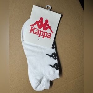 NWT Kappa White Ankle Socks with Black Logo   10/L(10-13)